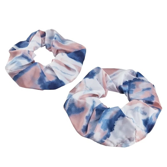 Conair Earth-Friendly Upcycled Shower Scrunchie Hair Ties Blue & Pink Swirl - Picture 3 of 5